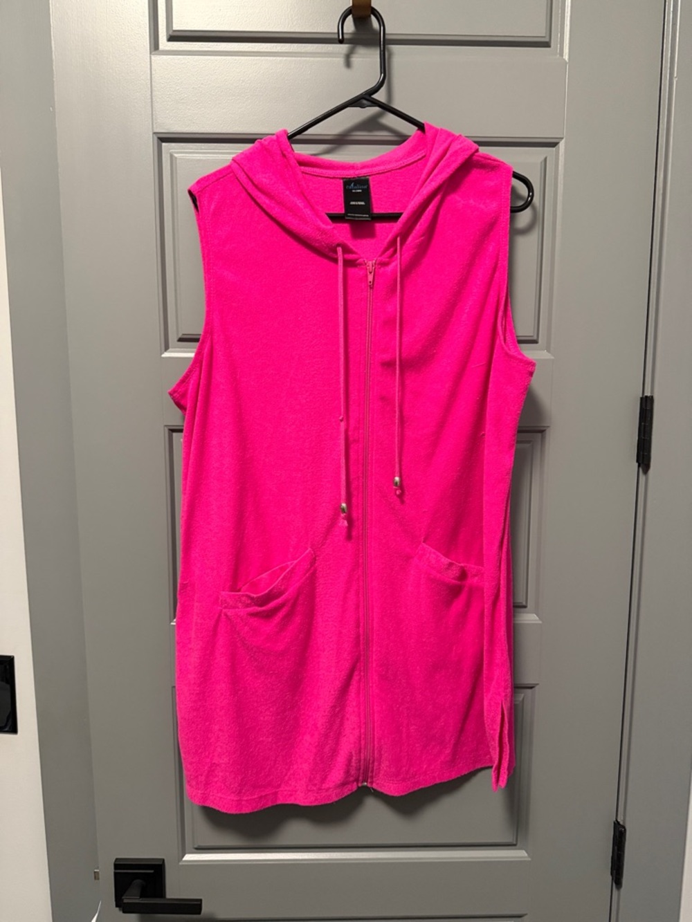 Catalina Hot Pink Hooded Sleeveless Swim Coverup